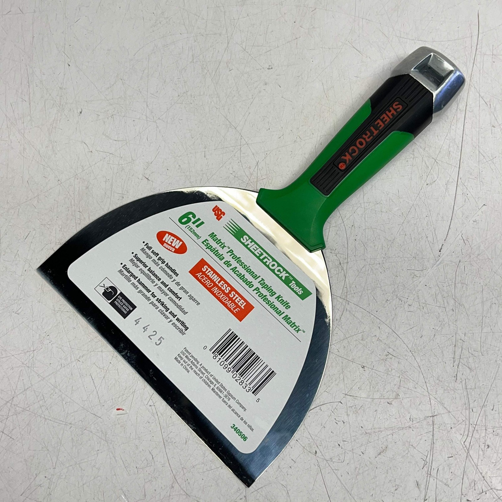 SHEETROCK Matrix Stainless Steel Putty Knife Flexible Stainless Steel 6" 340506