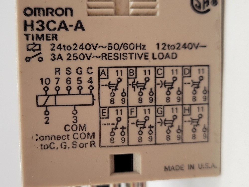 Omron H3CA-A Solid State Timer Plug-In SPDT 3-Digit Display 3A 24-240V 11-Pin