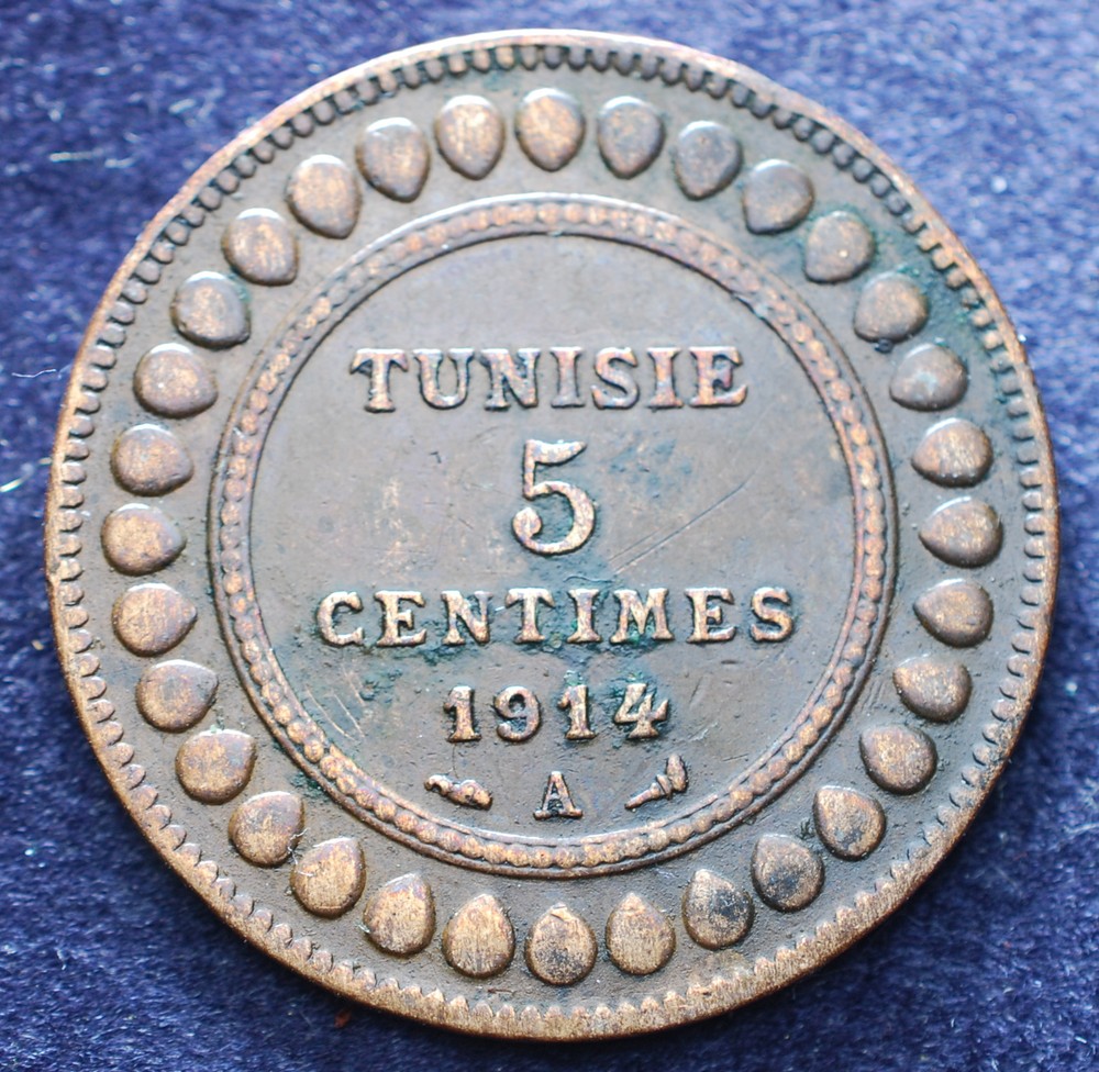 1914 Tunisie 5 Centimes