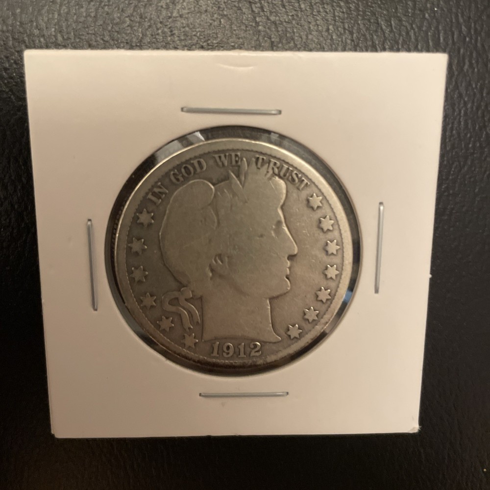 1912-S Barber Half Dollar 90% Silver - Good Condition