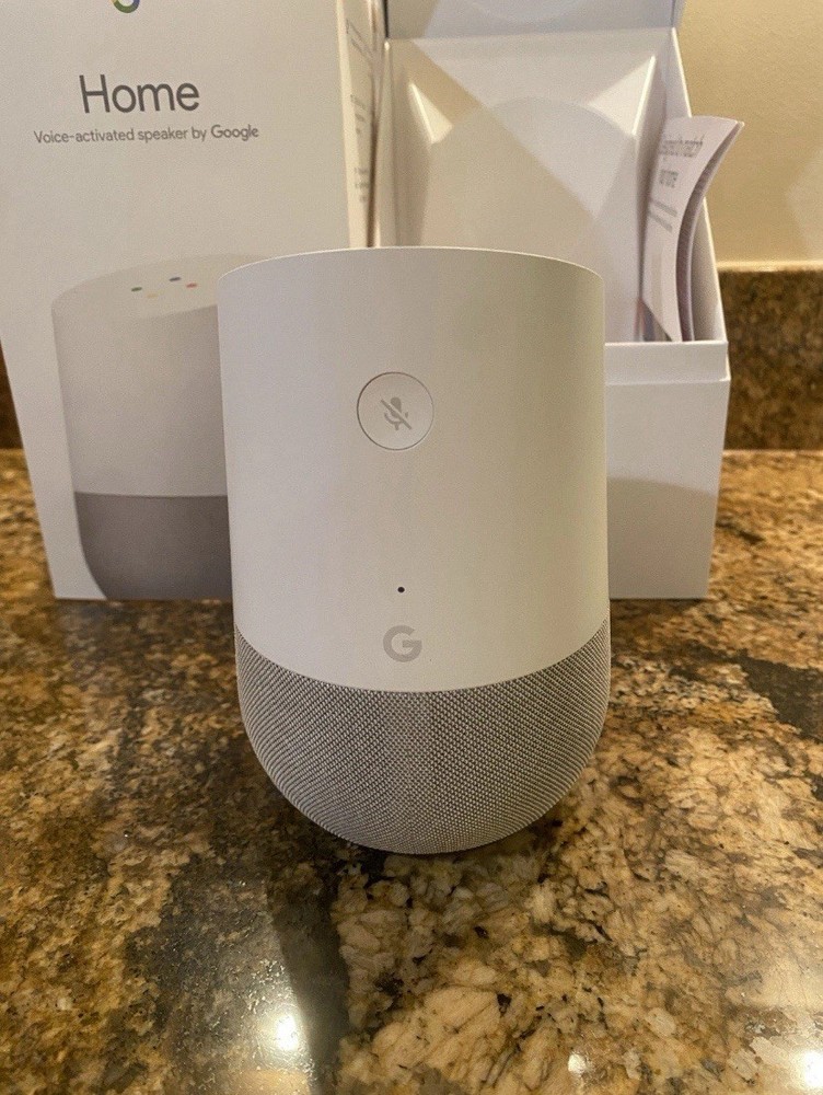 Google Home Voice-Activated Smart Speaker With Box White Google Assistant