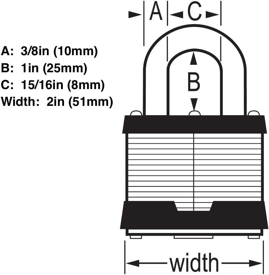 10 pack Master Lock 5KA- 1" Laminated Keyed Alike Laminated Padlock