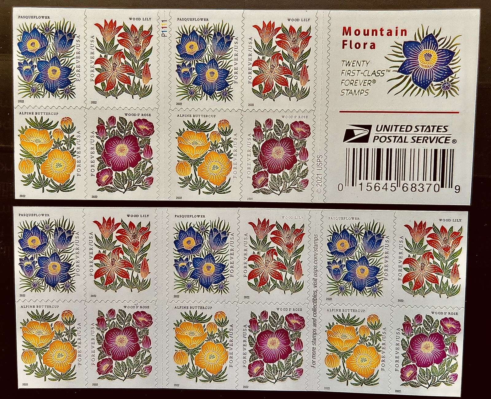 Mountain Flora Panes of 100 Forever Stamps MNH VF/XF 2022 FREE Shipping