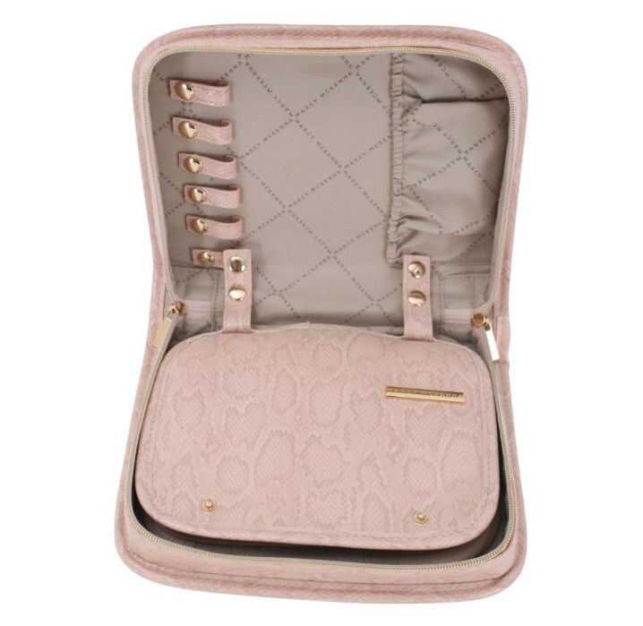 Marcy McKenna Jewelry Portfolio with Removable Mini Case-Red Python-NWT