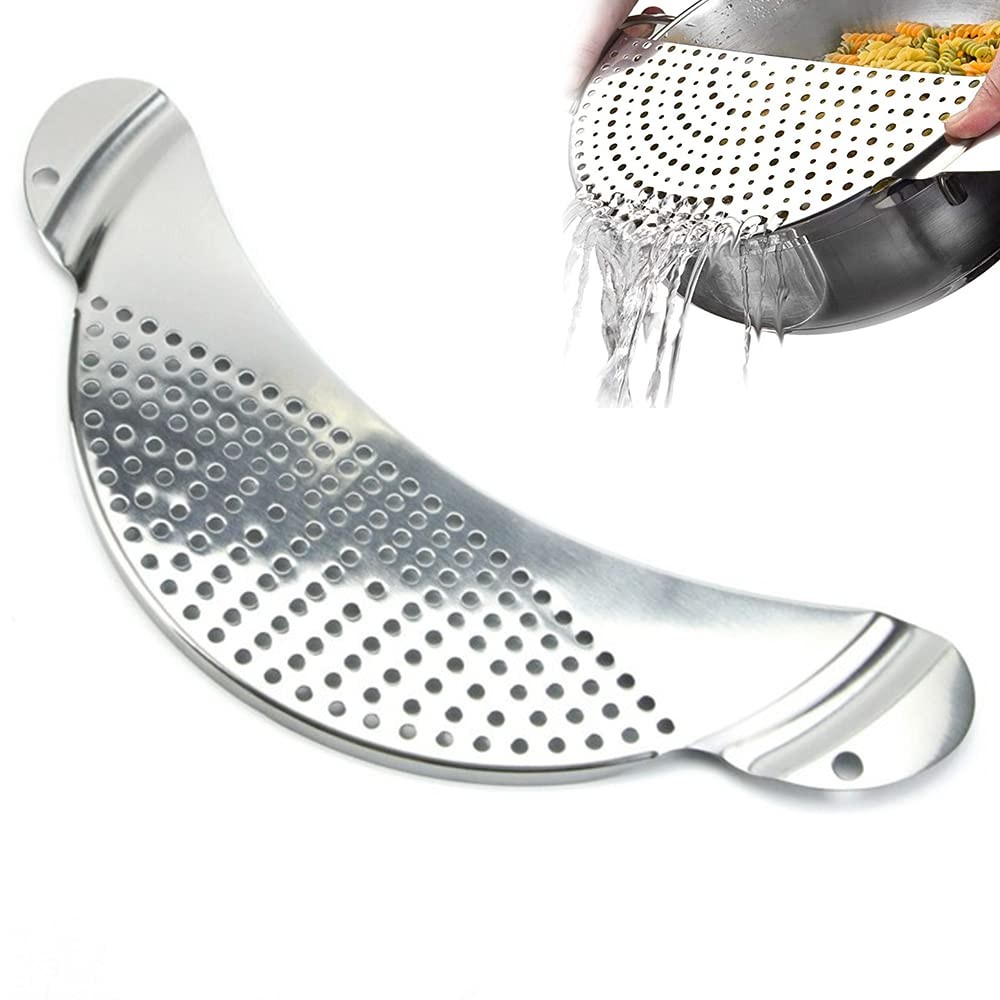Half-Moon Pan Strainer Pot Drainer Pan Strainer Strainer Colander for Spaghet...