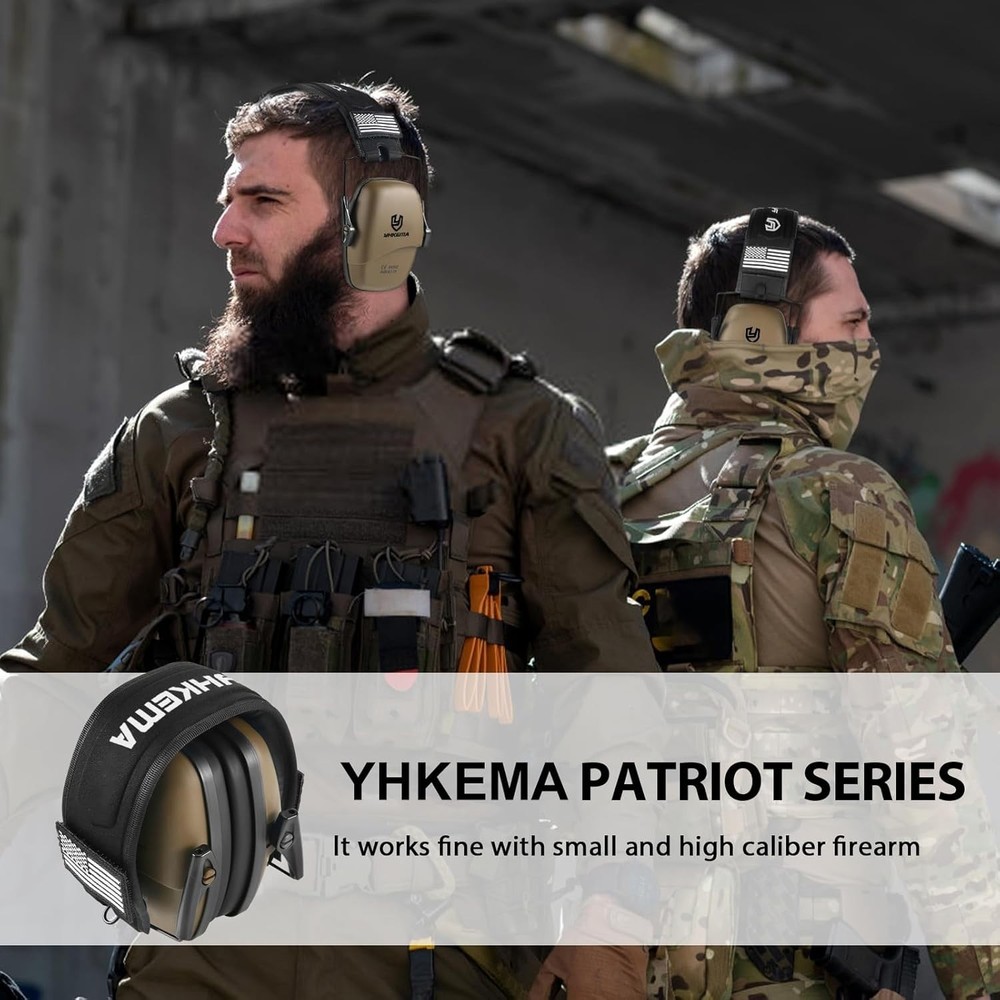 Tactical Shooting Ear Protection Earmuffs, NRR 26dB Passive Noise Reduction E...