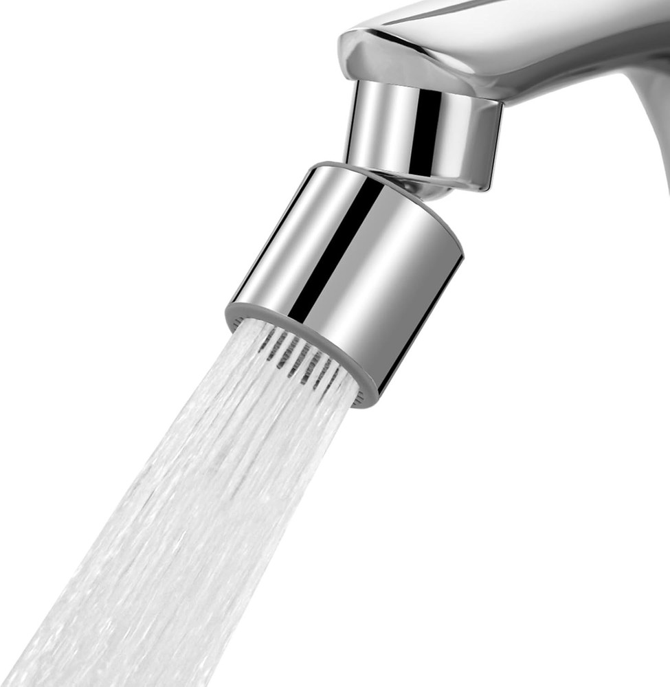 Durable Chrome Kitchen Sink Aerator - 360° Twist Design with Dual Functionality