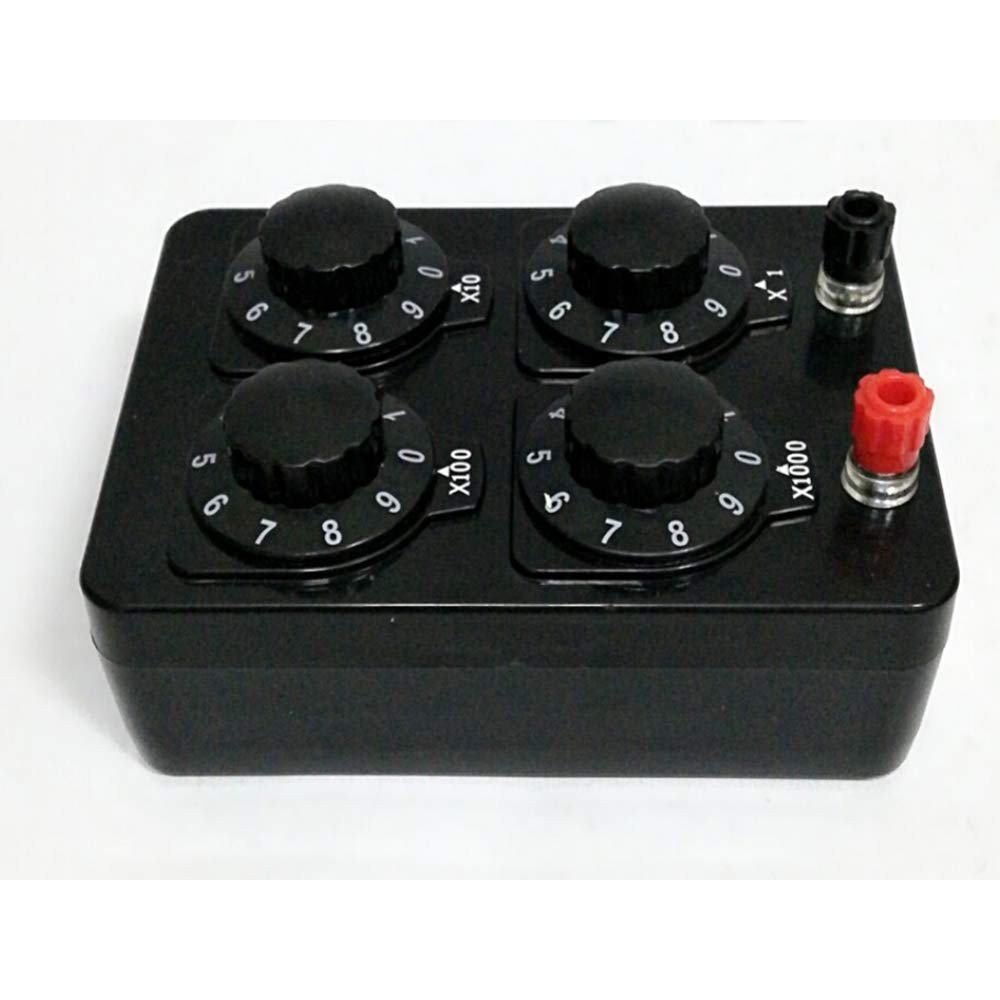 Acxico 1Pcs 0-9999 Ohm Simple Resistance Box Precision Variable Black