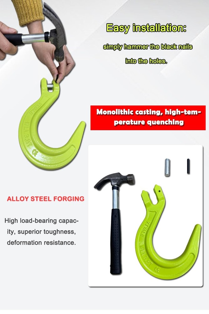 3/8"Clevis Foundry Hook 8377Lbs 1Pack Working Load Limit Lifting Clevis Chain...