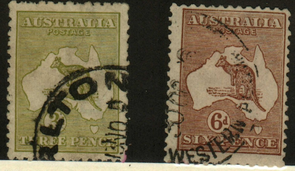 Australia #47, 49 used kangaroo