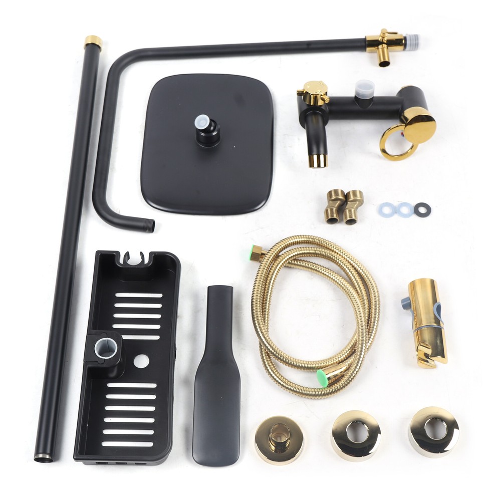 Exposed Shower Faucet System with Rain Head and 3-Function Fixture Set
