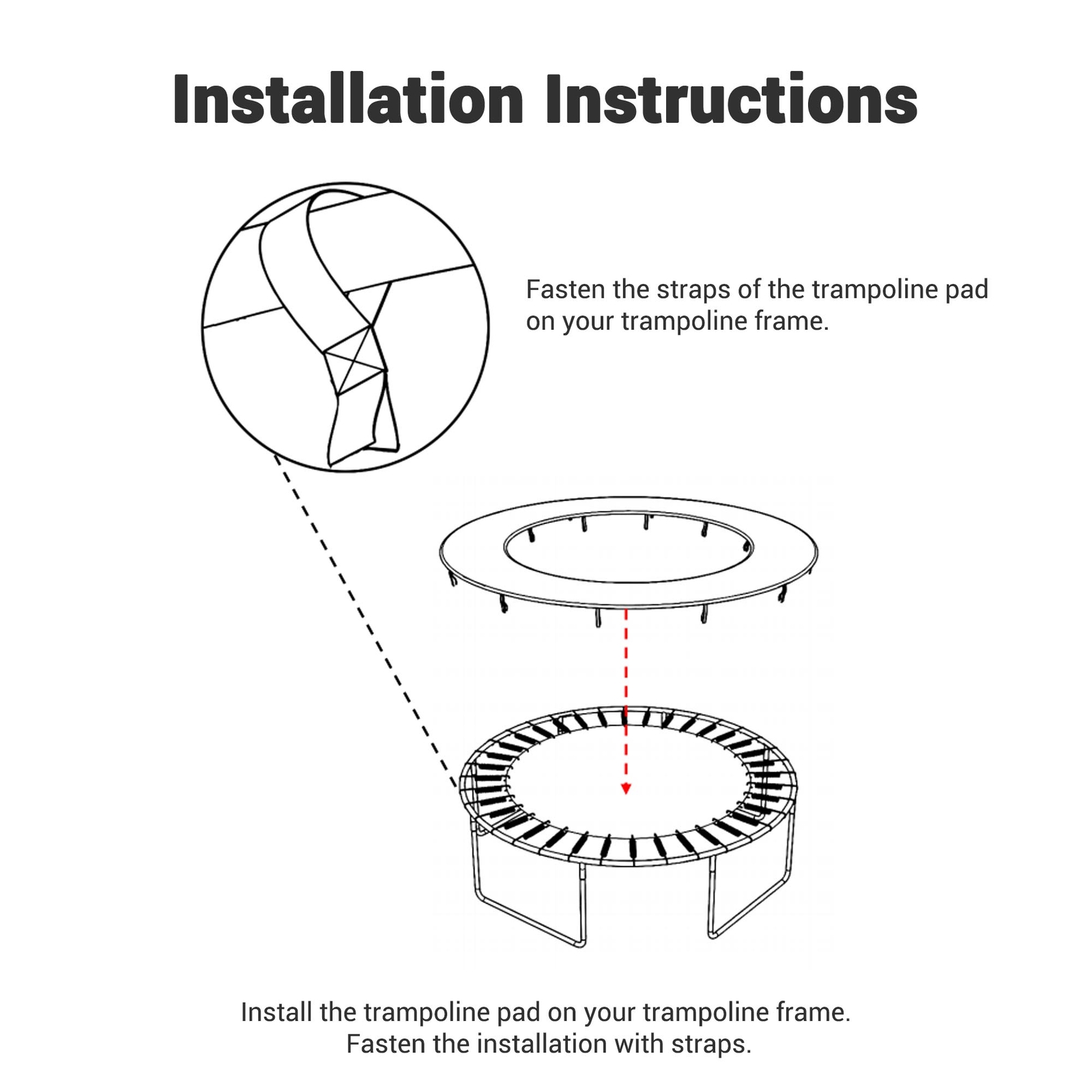 12/13/14/15Ft Universal Trampoline Replacement Safety Rebounder Cover Pad Foam