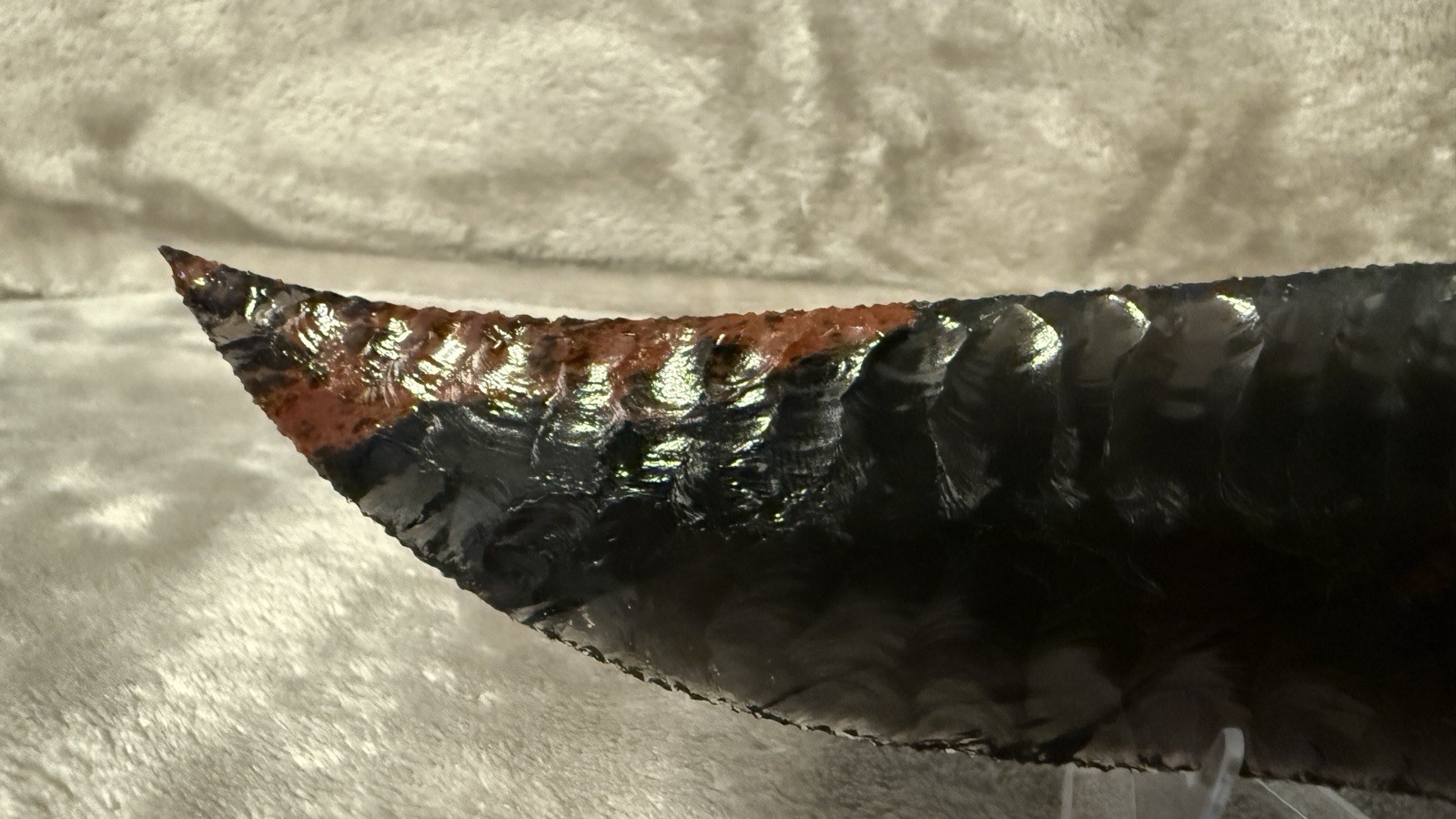 Handmade 6” Obsidian/Mahogany Obsidian Fixed Blade Knife Wood/Resin Handle