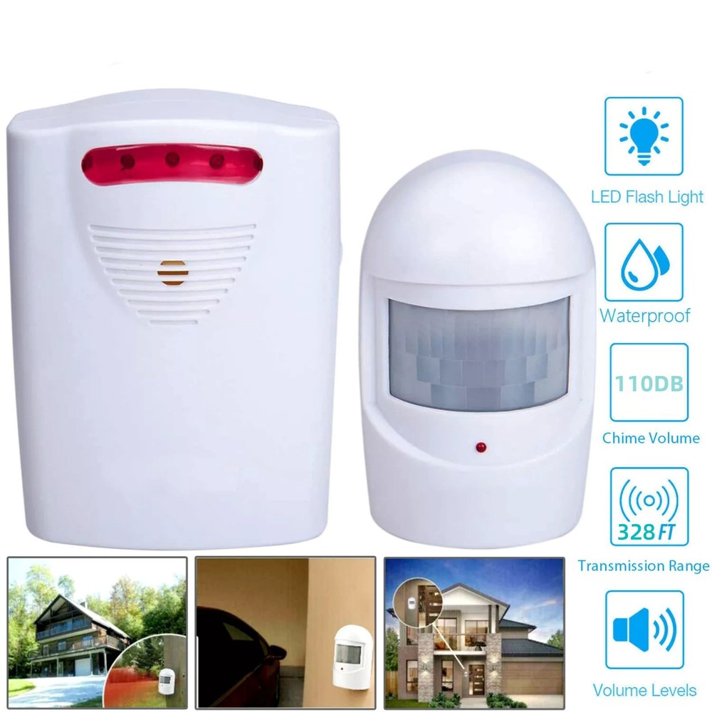 New 110db Infrared Motion Sensor Home Garage Alert Security System