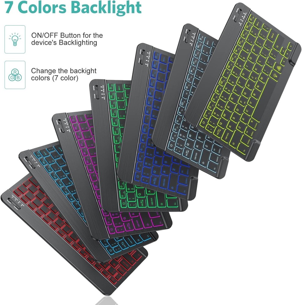 TECURS Bluetooth Keyboard and Mouse Combo for iPad - Rechargeable Wireless Keybo