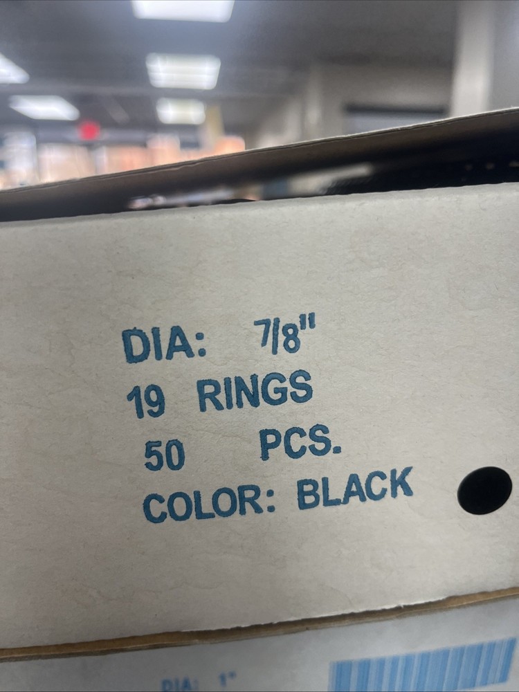 Binding Combs 7/8 Diameter 19 Ring 50 Pieces Color Black