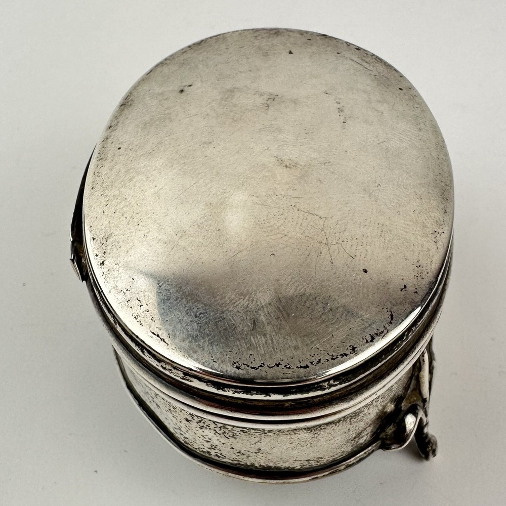 Antique Solid Silver Jewellery Box Saunders & Shepherd 1918 7cm