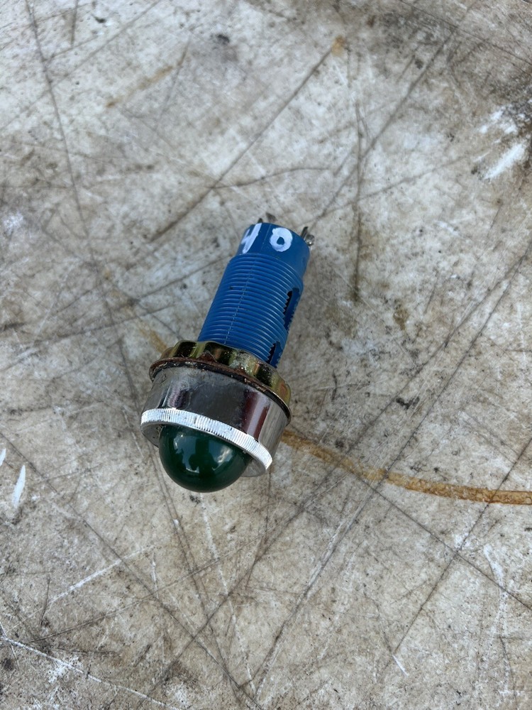 Vintage Breter Indicator Light Green Panel Pilot Rat Rod