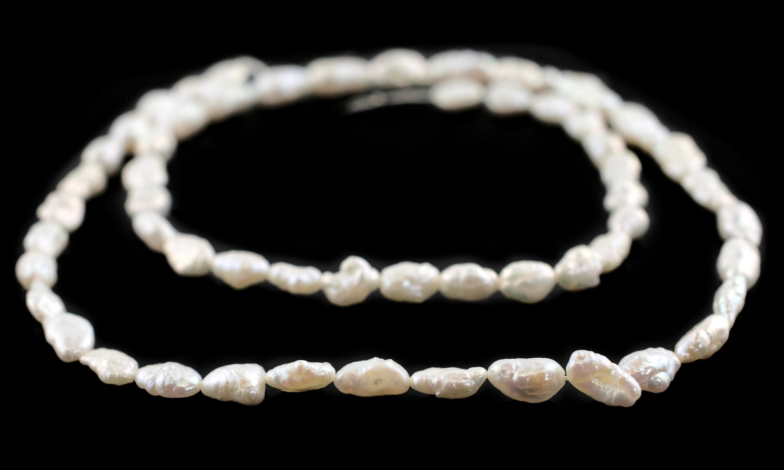 Vintage Japanese Rice Pearl Beads 5mm White Oval 16 Inch Strand