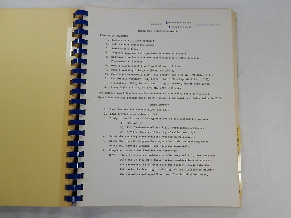 Beckman Technical Training Program by Beckman Instruments Inc.