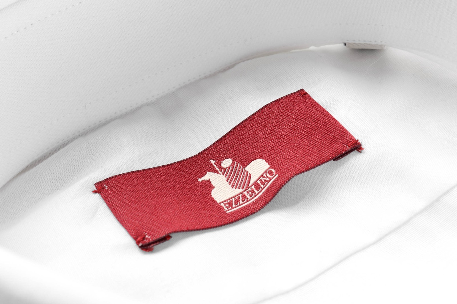 NWT EZZELINO DRESS SHIRT solid white stretch cotton Italy L slim fit