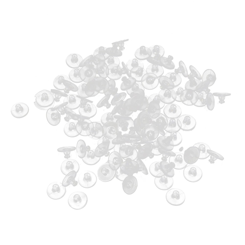 100PCS Silicone Earring Backs Stopper Cap Transparent Clear Ear Ring Accessories