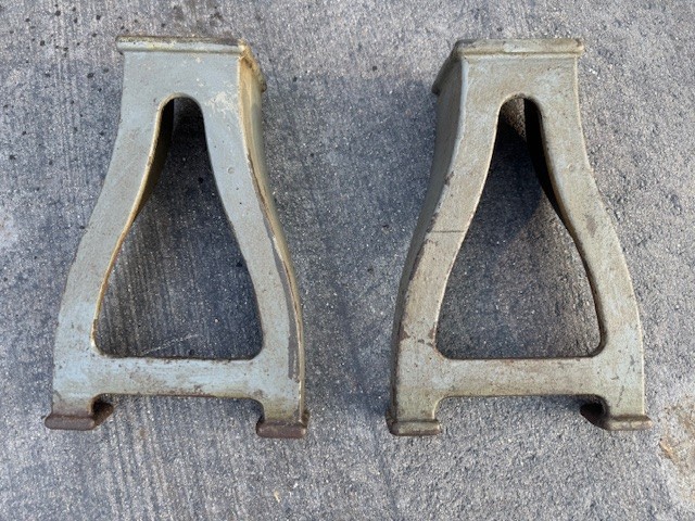 Unique Short Vintage Cast Iron Machine Base Legs Industrial Bench