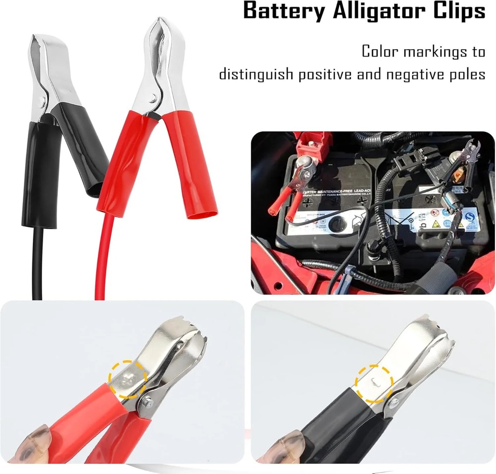 12V Cigarette Lighter Socket Replacement with 5Ft Extension Cord & Battery Allig
