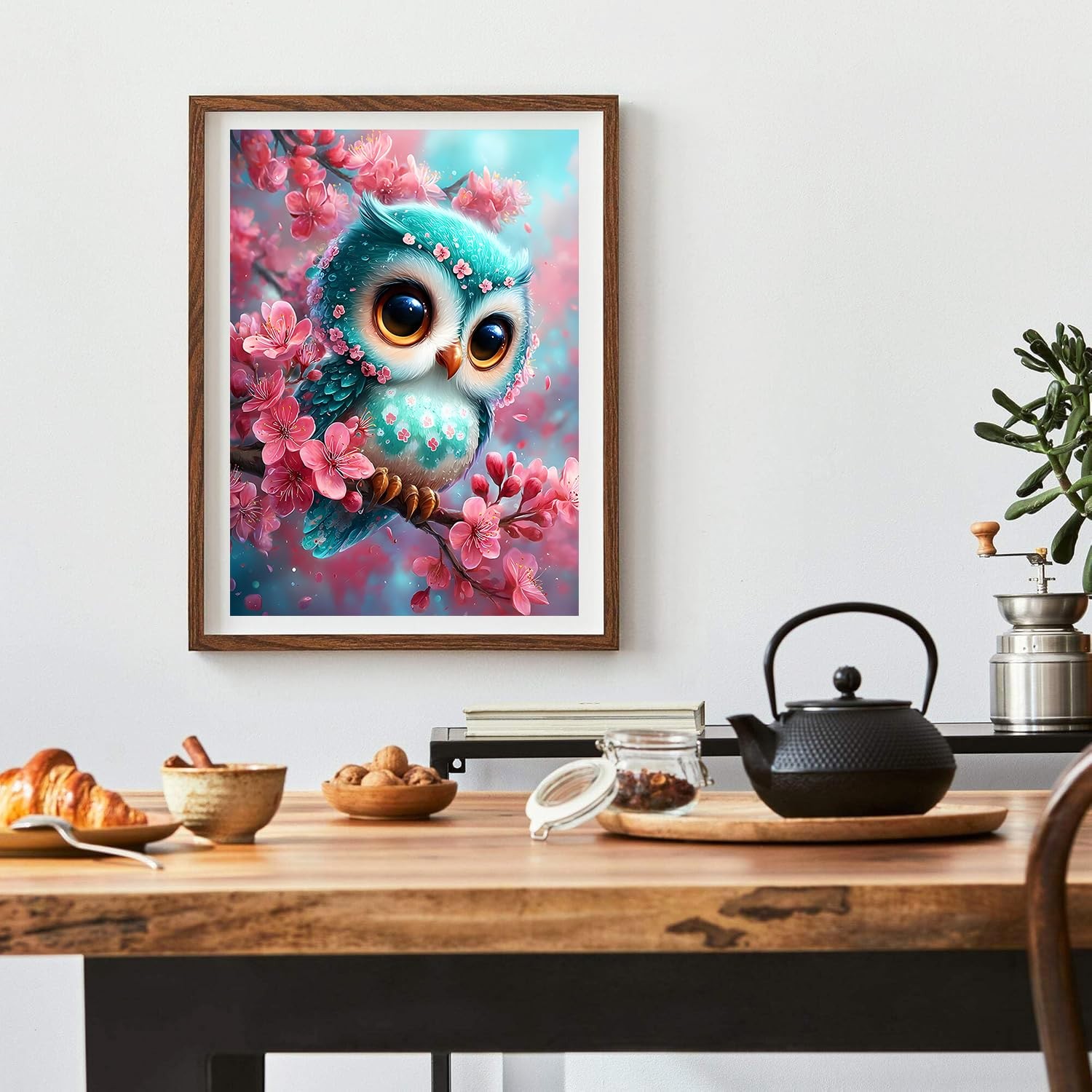 Baby Owl Diamond Painting Kits for Adults Beginners, 5D Flowers Diamond Art Kits