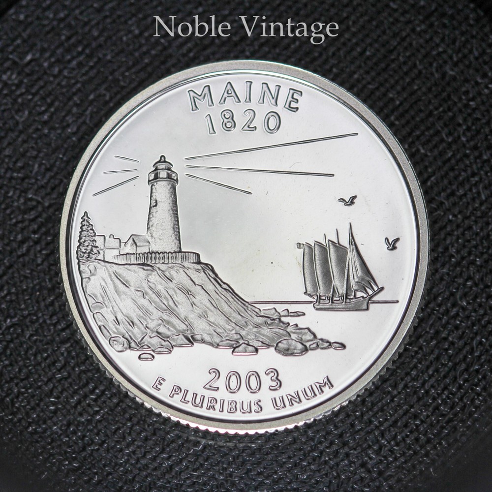 2003 S Proof Maine State Quarter - From a Clad Proof Set