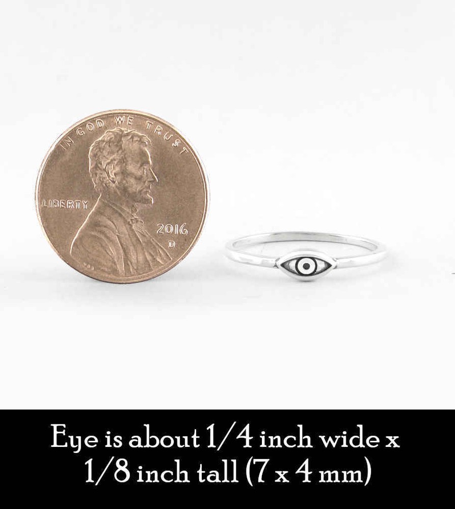 Tiny Evil Eye Ring Small Dainty Cute Delicate Jewelry wh417
