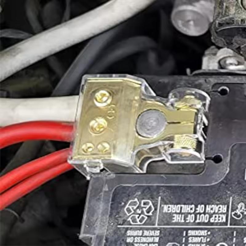 2X Car Battery Terminal Clamp Post 0/4/8/10 GA AWG Gauge Positive Negative Port