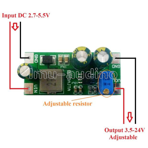 6A 30W DC 2.7 5.5V to 3.5 24V DC DC Adjustable Boost Converter Step Up Module