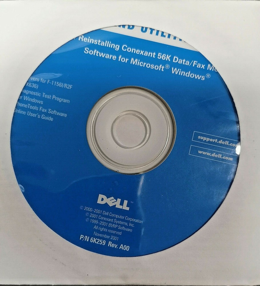 Dell Drivers & Utilities Conexant Modem Software 6K259