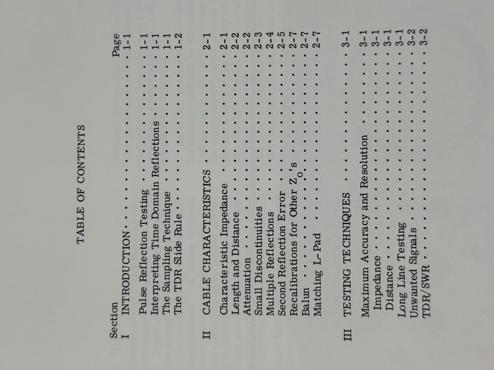 HEWLETT PACKARD 1965 Cable Testing w/ Time Domain Reflectometry Application Note