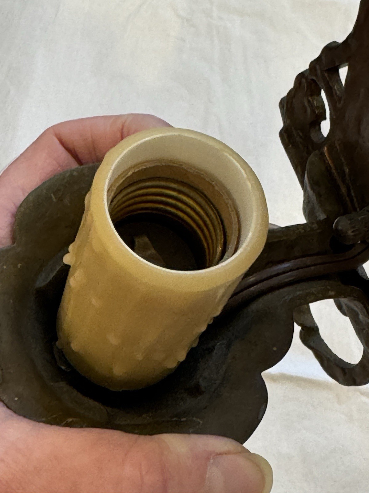 Antique Virden Dog Head Wall Sconces Arts Crafts Hammered Tudor