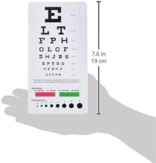 Elite Snellen Pocket Eye Chart - Compact 7.5"x4" for Portable Vision Testing
