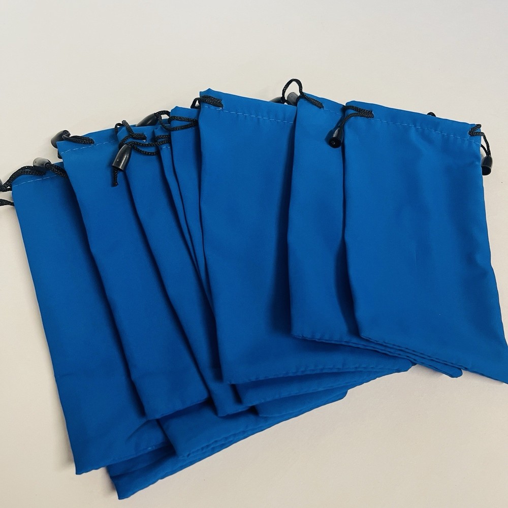10-Pack ROYAL BLUE Drawstring Sunglasses Microfiber Cloth Soft Case Storage Bag