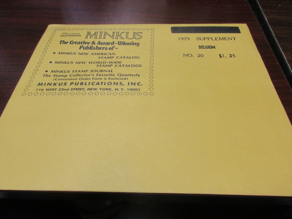 "MINKUS" 1979  SUPPLEMENT BELGIUM  #20    W/FREE SHIPPING!!!