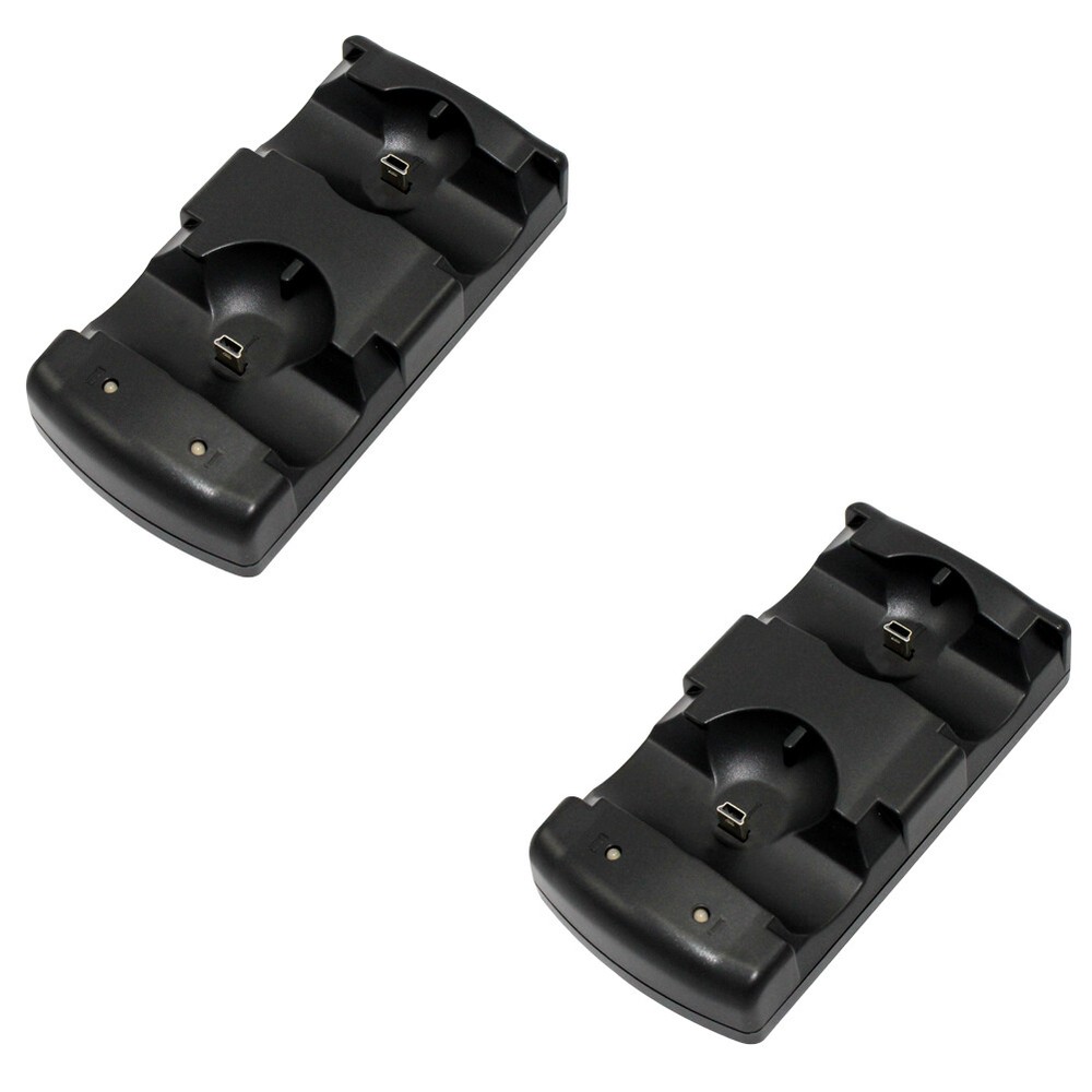 US 2 Pack PS3 Controller USB Dual Charger Charging Dock Station for Sony PS3