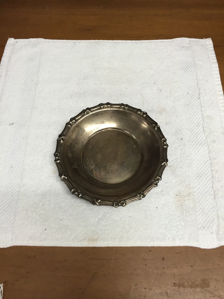 Silver Plated Made In England Engraved Trinket Dish