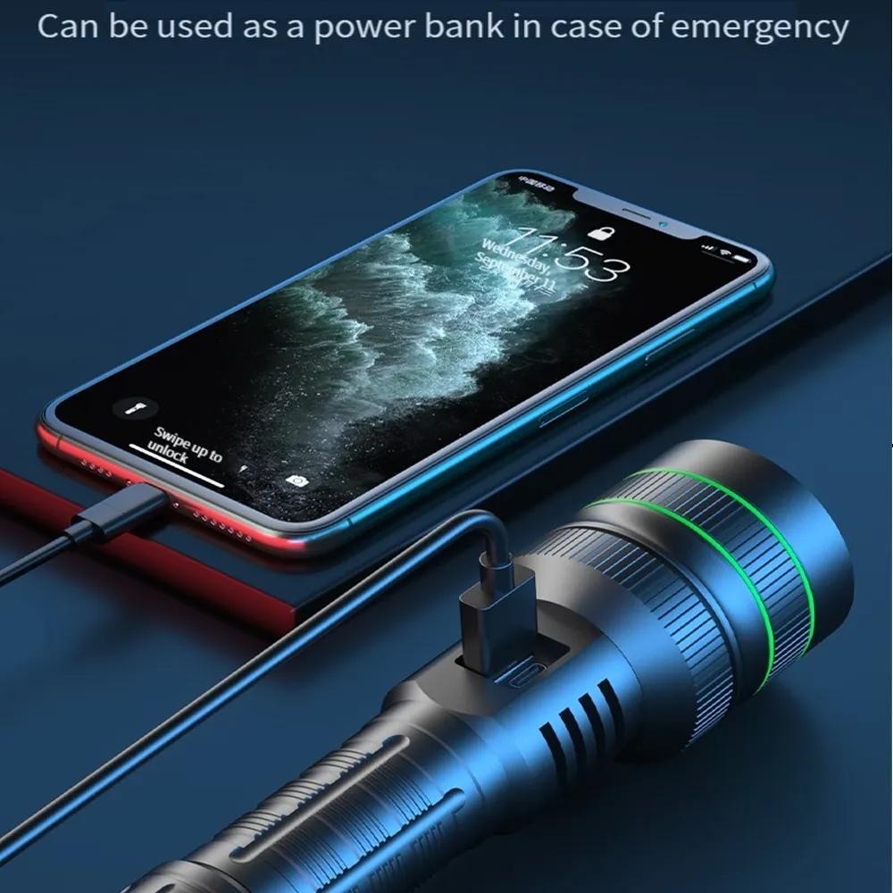 Powerful LED Flashlight Zoomable Camping Torch - 26650 Battery Tactical Lantern