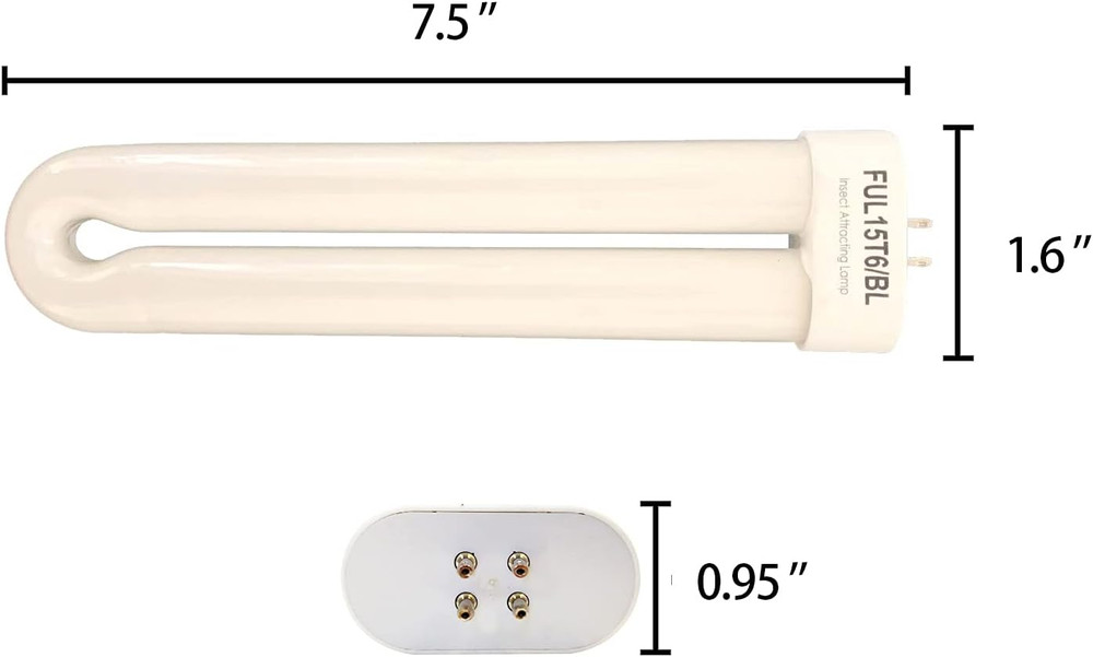 2 Pack FUL15W BL (BF-35) Fluorescent Black Light Bulb Replacement Compatible Flo