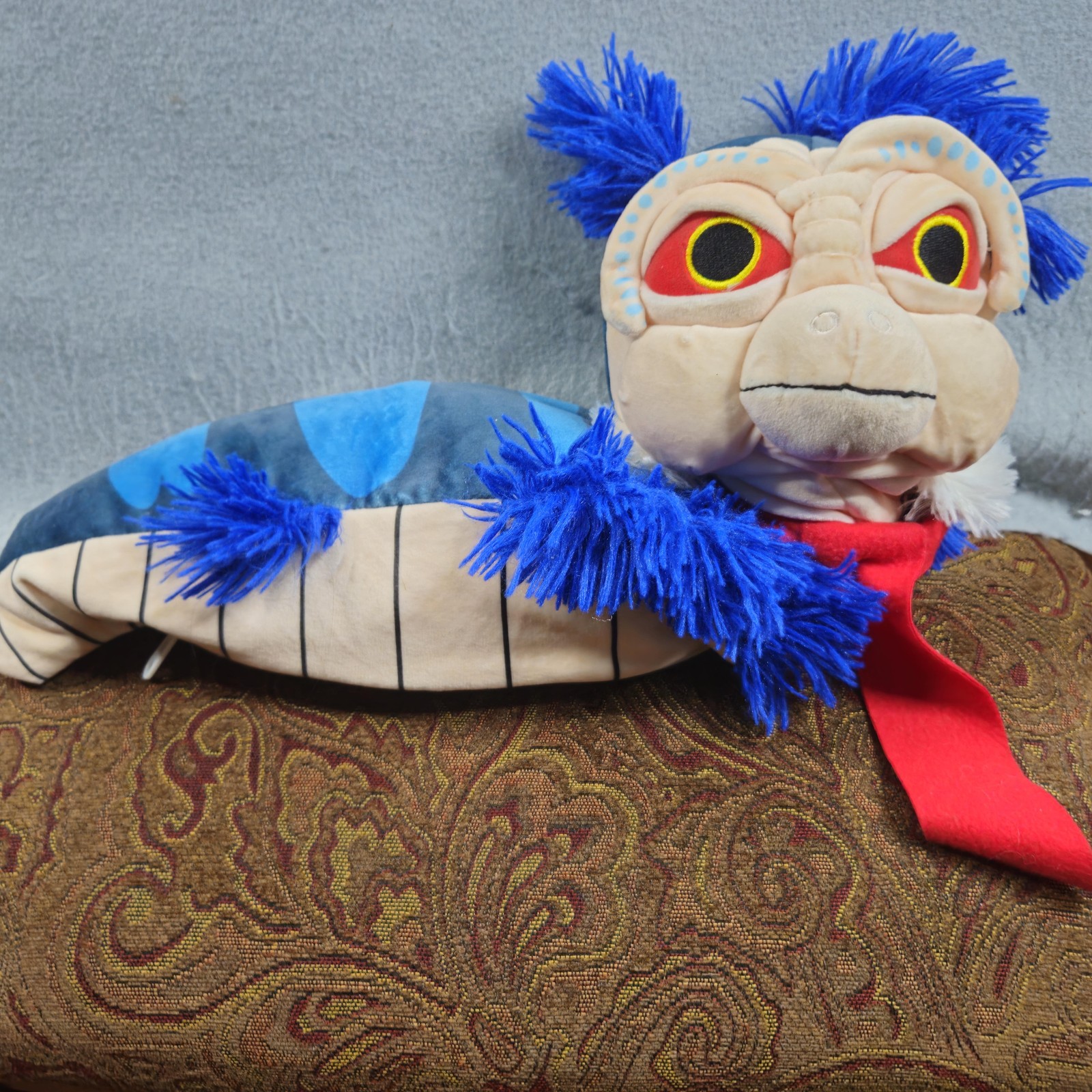 Labyrinth Worm Blue Plush Travel Neck Pillow Zip Up 'Ello William Henson Soft
