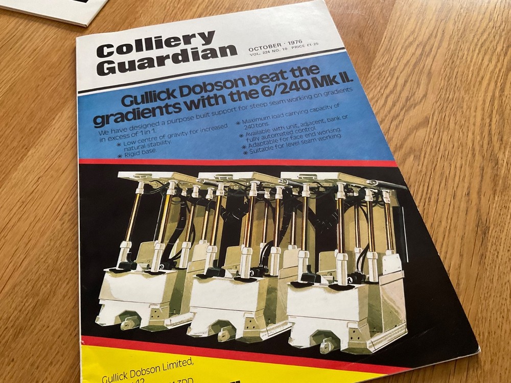1976  COAL MINING MAGAZINE ‘COLLIERY GUARDIAN’  AS SHOWN