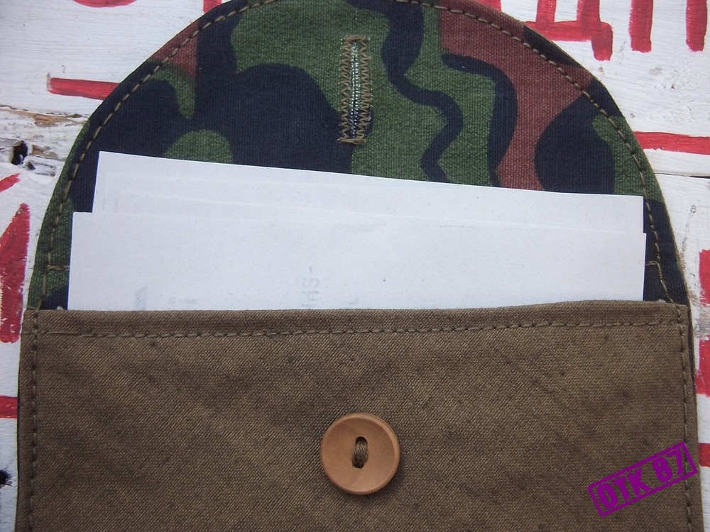 Document pouch, green SS trophy liner, + document RKKA WW2, reproduction