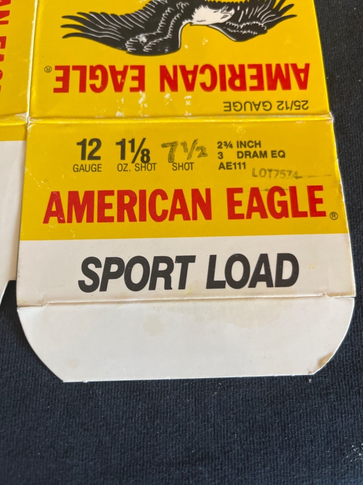 Empty shotgun shell box American Eagle 12 ga.