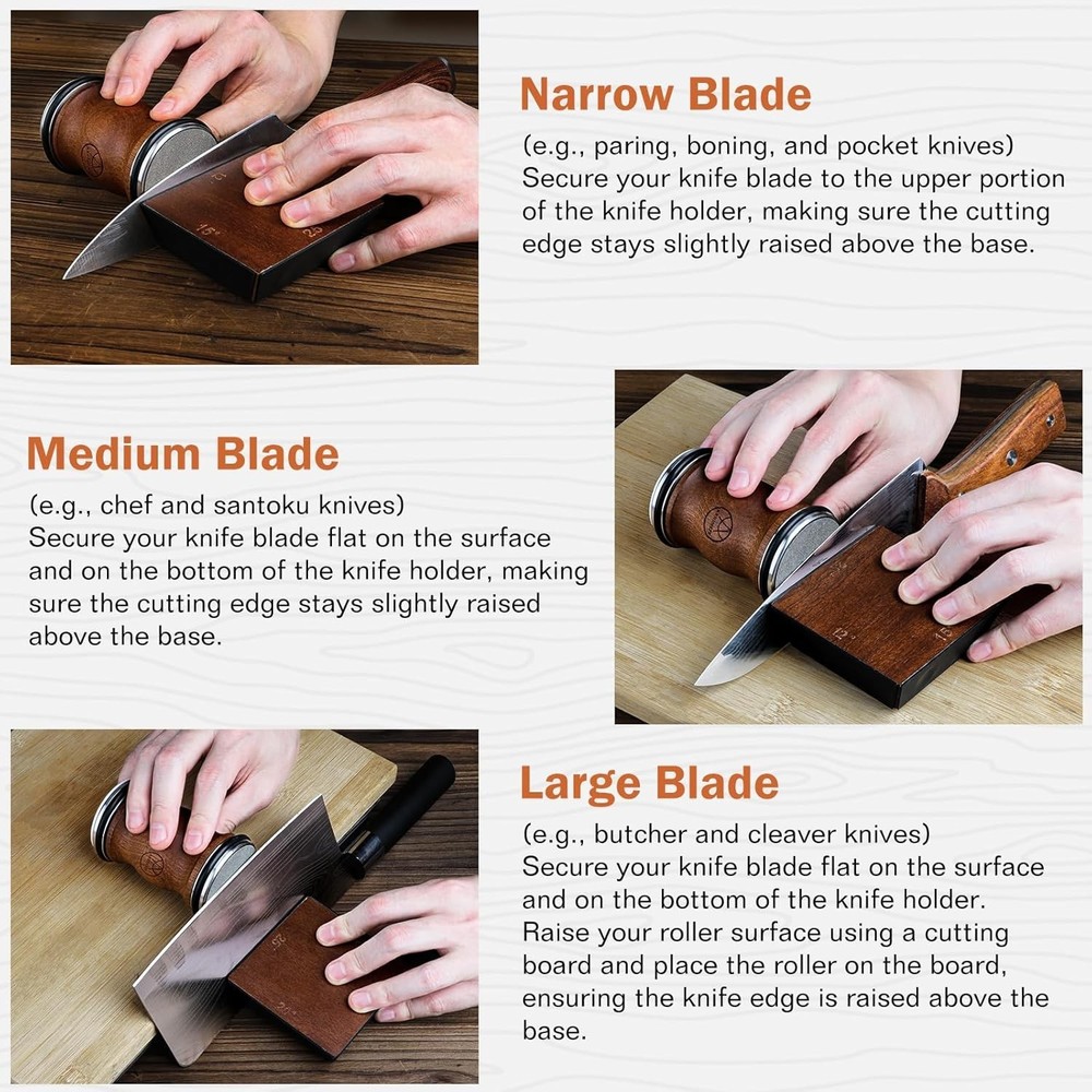 Knife Sharpener Kit Multi-Angle Diamond Ceramic 12-25° Edge Precision