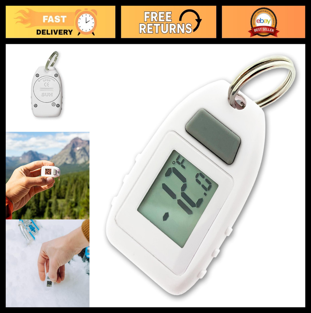 Compact Zipperpull Digital Thermometer for Skiing, Snowboarding & Outdoor Activi