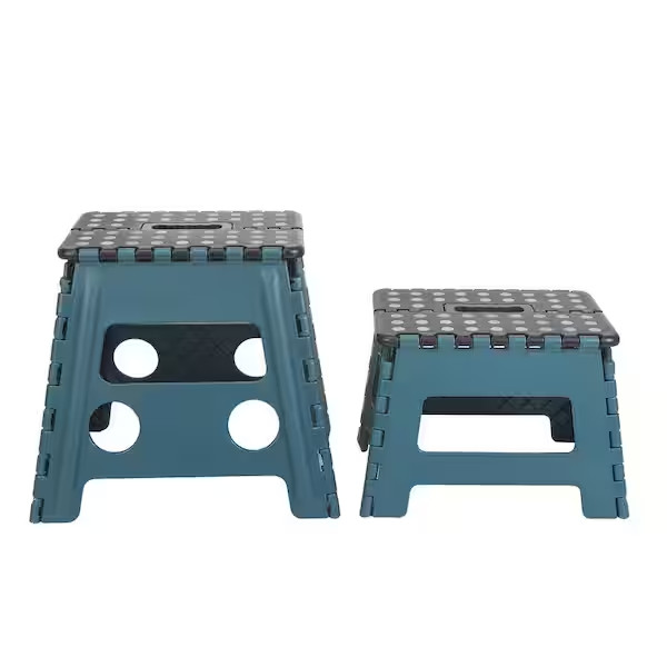 8.5" and 12.5" Foldable Step Stool Anti-Slip Rubber Dot, 2 Plastic Folding Step